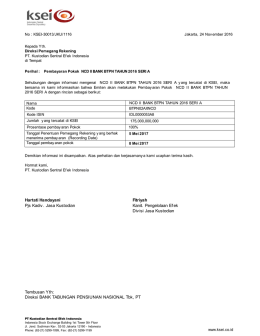 Tembusan Yth: Direksi BANK TABUNGAN PENSIUNAN