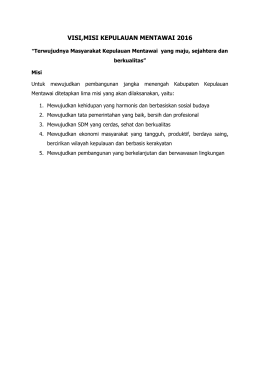 visi,misi kepulauan mentawai 2016