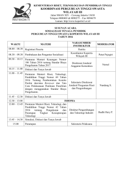 koordinasi perguruan tinggi swasta wilayah iii