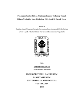 Penerapan Sanksi Pidana Minimum Khusus Terhadap Tindak