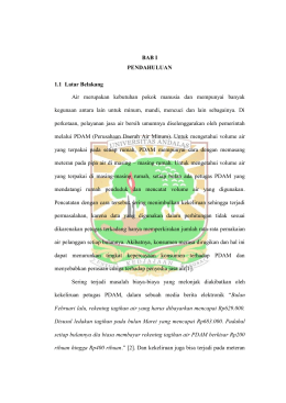 BAB I PENDAHULUAN 1.1 Latar Belakang Air merupakan