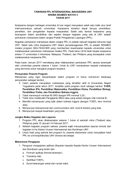 TAWARAN PPL INTERNASIONAL MAHASISWA UNY