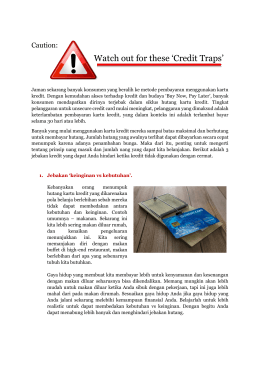 Caution: Watch out for these Credit Traps