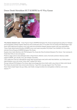 Donor Darah Meriahkan HUT KORPRI ke-45 Way