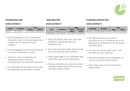 Prüfungstermine 2016 Goethe-Zertifikat C1 • Die Prüfungsgebühren