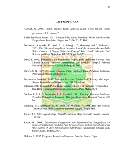 DAFTAR PUSTAKA Allawati. G. 2003. Teknik analisis Kadar