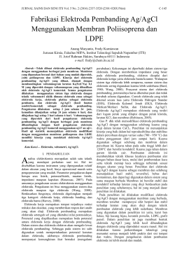 Fabrikasi Elektroda Pembanding Ag/AgCl Menggunakan Membran