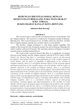 hubungan identitas sosial dengan kematangan