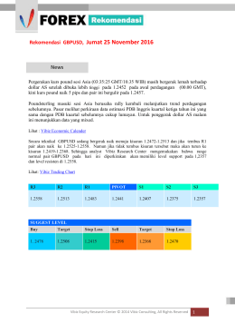 Rekomendasi GBPUSD, Jumat 25 November 2016