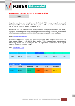 Rekomendasi EURUSD, Jumat 25 November 2016