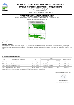 Prakiraan Cuaca Wilayah Pelayanan