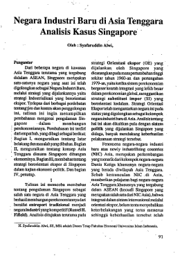 Negara Industri Baru di Asia Tenggara
