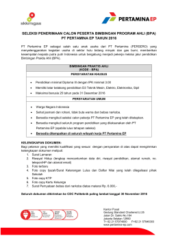 lowongan pertamina