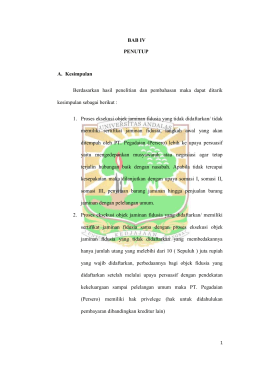 BAB IV PENUTUP A. Kesimpulan Berdasarkan hasil penelitian dan