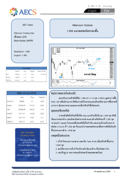 Afternoon Outlook 1508 แนวลดพอร์ตระยะสั้น