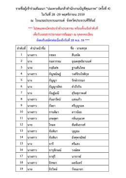 รายชื่อผู้เข้าร่วมสัมมนา "บ่มเพาะต้นกล้าสํ