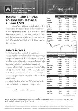 ต่างชาติขายสุทธิลดน้อยลง แนวต้าน 1,509