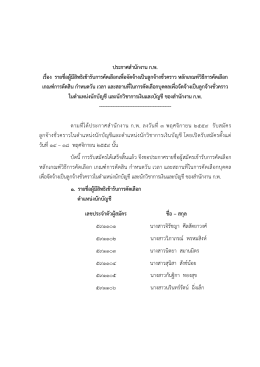 รายชื่อผู้มีสิทธิฯ หลักเกณฑ์วิธีการคัดเลือก เกณฑ์การตัดสิน