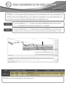 บทวิเคราะห์ทางเทคนิคราคาทองคำ (ช่วงเย็น)