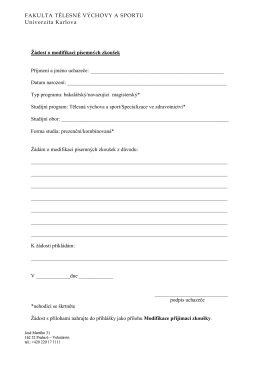 Žádost o modifikaci písemných zkoušek