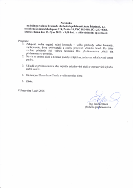 pozv&aacute;nka na valnou hromadu zde