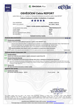 OSVĚDČENÍ Cebia REPORT