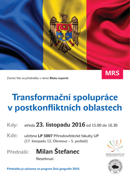 Transformační spolupráce v postkonfliktních oblastech