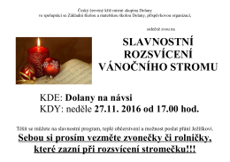 Slavnostní rozsvícení vánočního stromu 27.11.2016