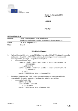 14660/16 jp/jhu 1 GIP 1B Nelegislativní činnosti 1. Nařízení Komise