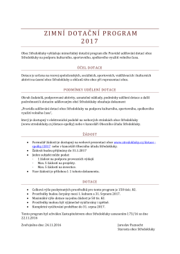 zimní dotační program 2017