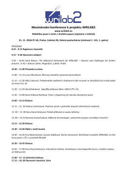 Program konference - &Uacute;stav bohemistick&yacute;ch studi&iacute;