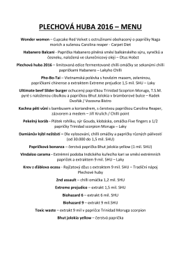 PLECHOVÁ HUBA 2016 – MENU