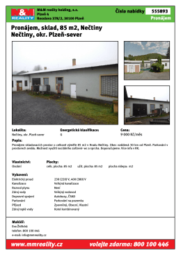 Pron&aacute;jem, sklad, 85 m2, Nečtiny Nečtiny, okr. Plzeň