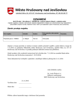 Záměr prodeje pozemku p.č. 10669/2