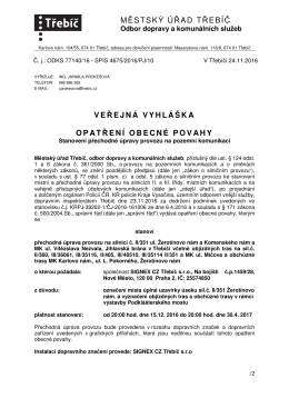 Veřejn&aacute; vyhl&aacute;&scaron;ka