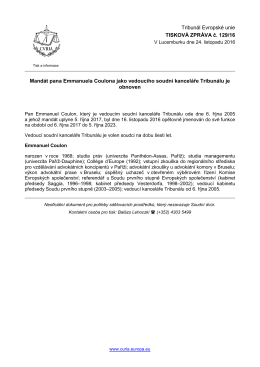 Mandát pana Emmanuela Coulona jako vedoucího - curia