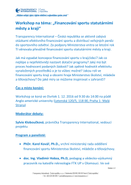 Workshop na téma: „Financování sportu statutárními městy a kraji“