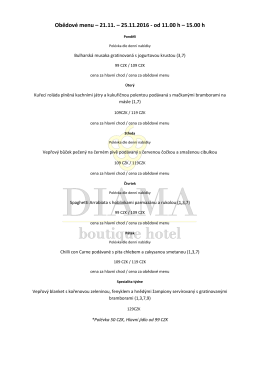 Obědové menu - Café Wine Bar Diama