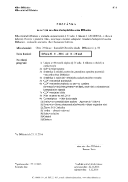 Zastupitelstvo obce 30.11.2016