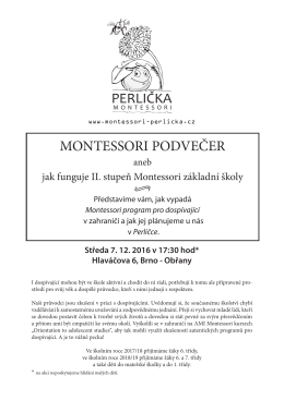 Pozvánka na Montessori podvečer