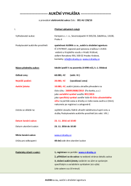 aukčn&iacute; vyhl&aacute;&scaron;ka