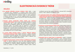 ElEktronická EvidEncE tržEb