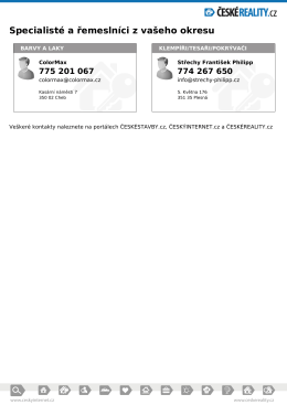 Specialist&eacute; a řemesln&iacute;ci z va&scaron;eho okresu