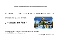 „ Vánoční tvoření “