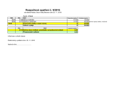 Rozpočtové opatření č. 9/2016