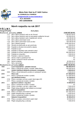 Návrh rozpočtu na rok 2017