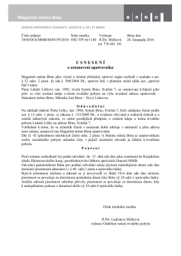 USNESEN Í o ustanovení opatrovníka
