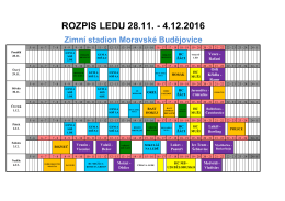 rozpis 28.11.- 4.12.2016 - Zimní stadion Moravské Budějovice