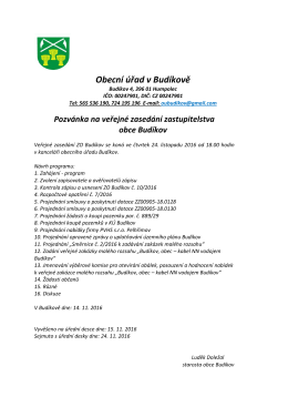 Pozvánka na veřejné zasedání zastupitelstva obce