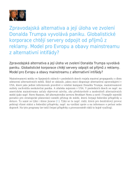 Zpravodajská alternativa a její úloha ve zvolení Donalda